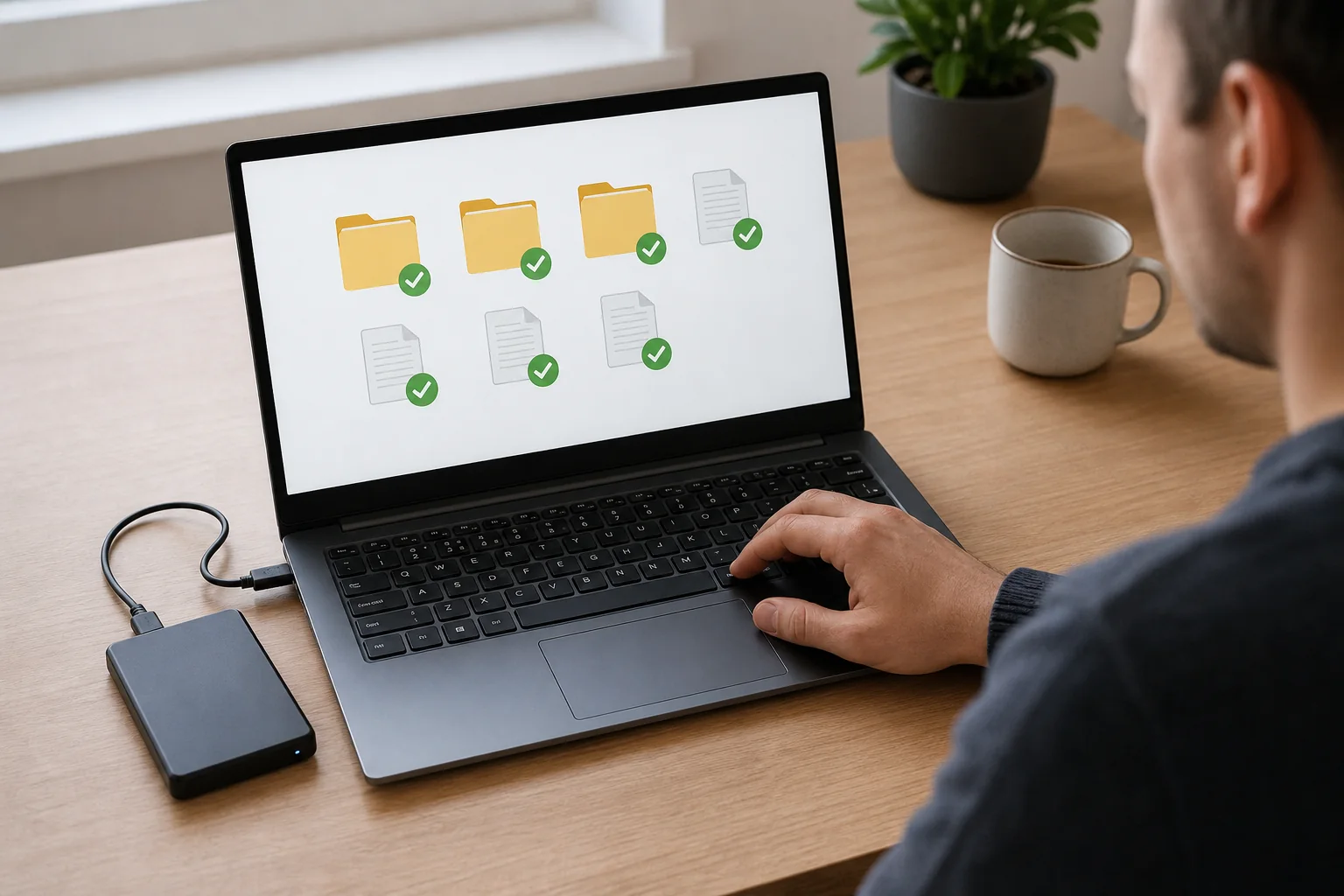 Kontrola zazálohovaných souborů před resetem Windows