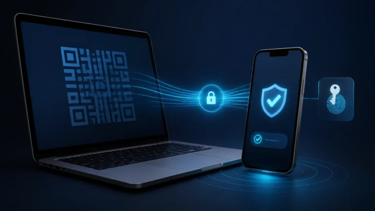 Přihlášení passkey na cizím počítači: co dělá QR kód a blízký telefon