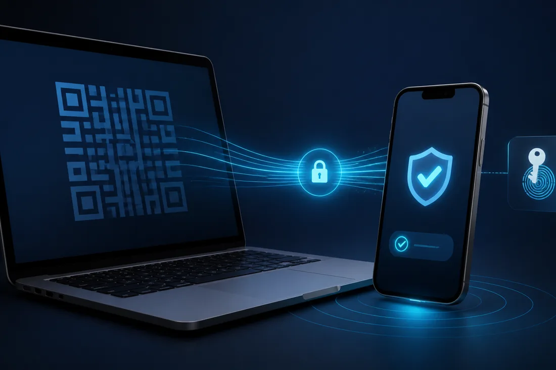 Přihlášení passkey na cizím počítači: co dělá QR kód a blízký telefon