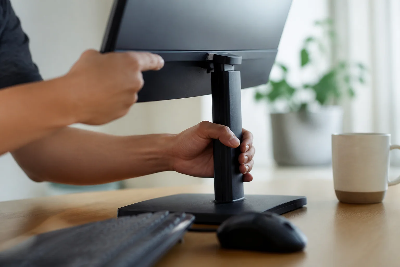 Nastavení výšky monitoru do úrovně očí