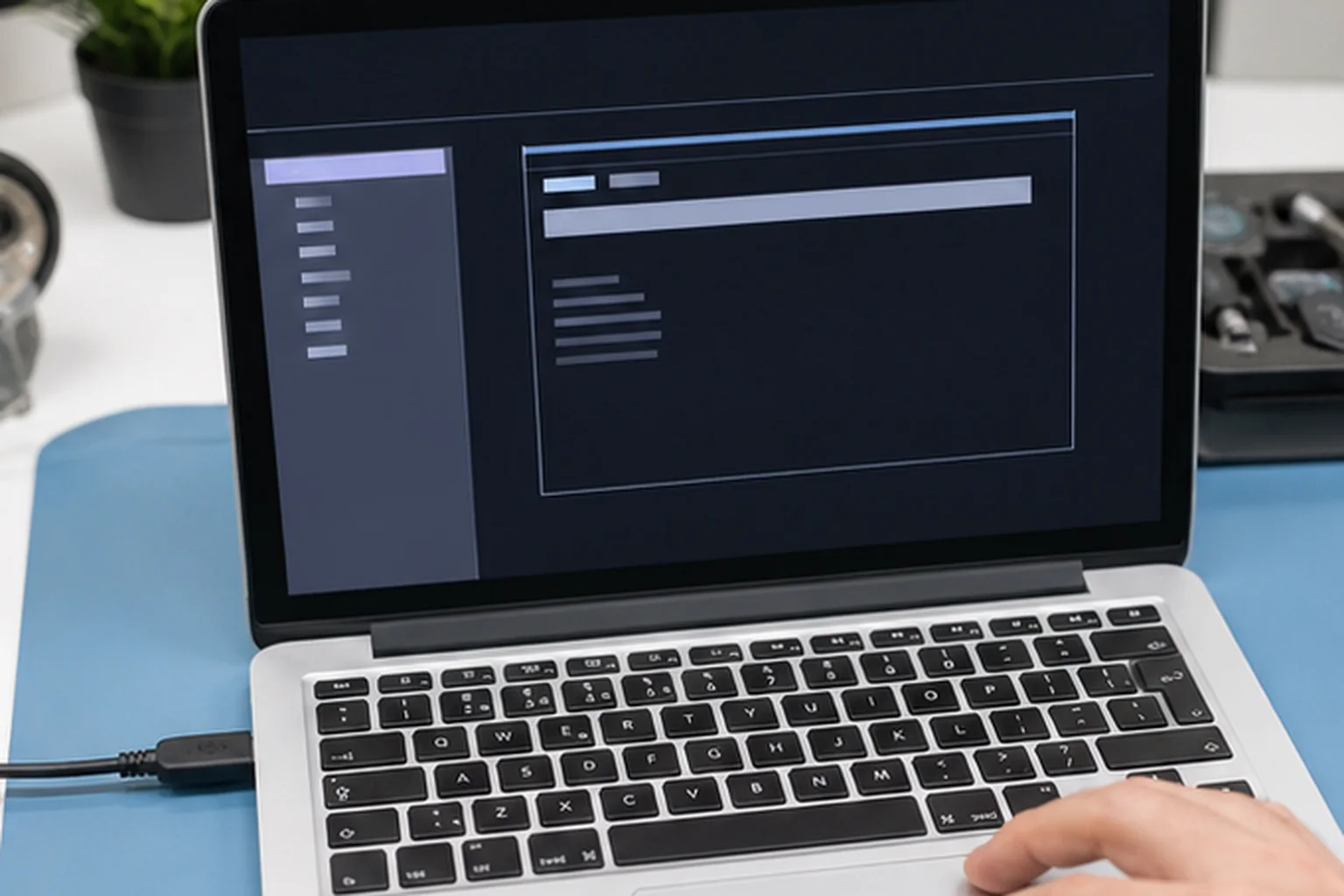 Bezpečné vložení M.2 SSD do otevřeného notebooku